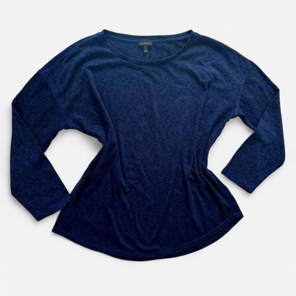 Talbots Navy Heather Long Sleeve Stretch Top – Women’s Size L